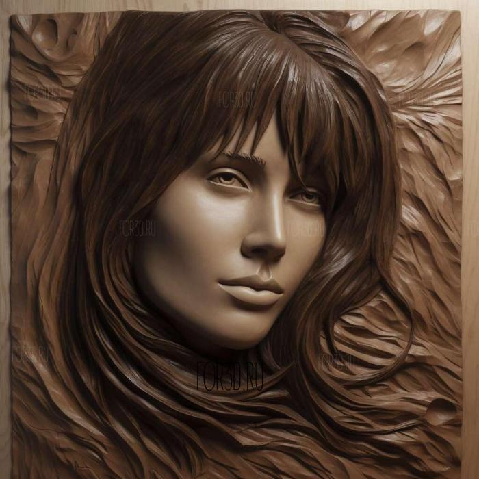 Sophie Marceau 3 stl model for CNC